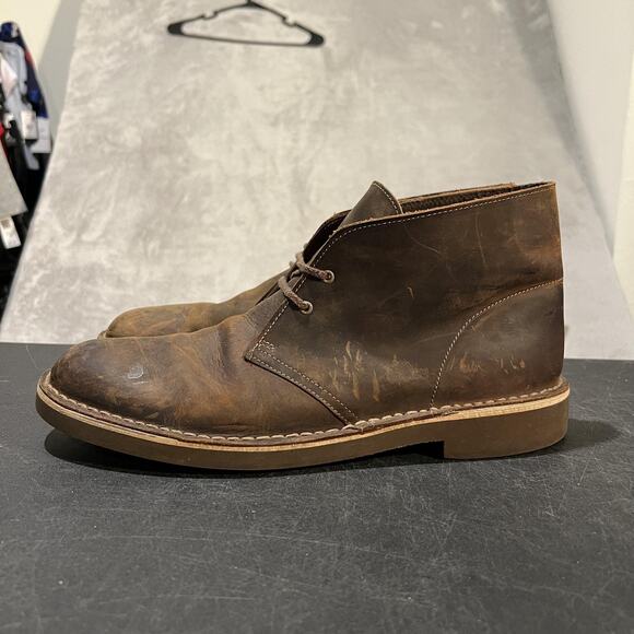 Clarks Bushacre Boots Shoes Mens Size 13 Beeswax Brown Leather Chukka Casual - Picture 3 of 10